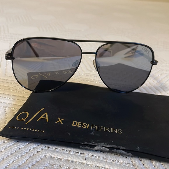 Quay X Desi Black & Silver High Key Sunglasses - Picture 6 of 9
